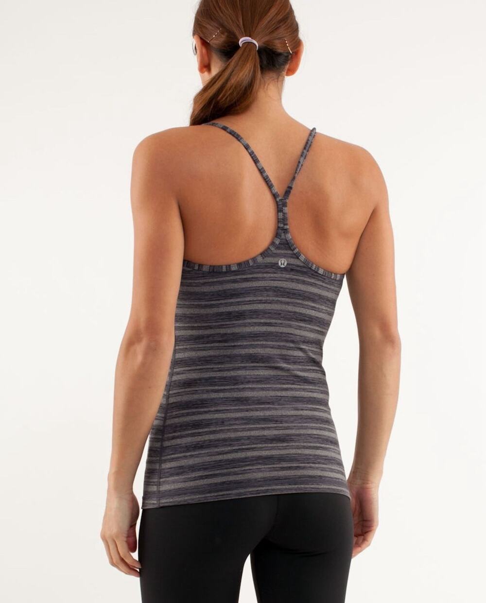 Lululemon Shirt Womens 8 Power Tank Stripes Galore Gray Athletic Working Out Gym